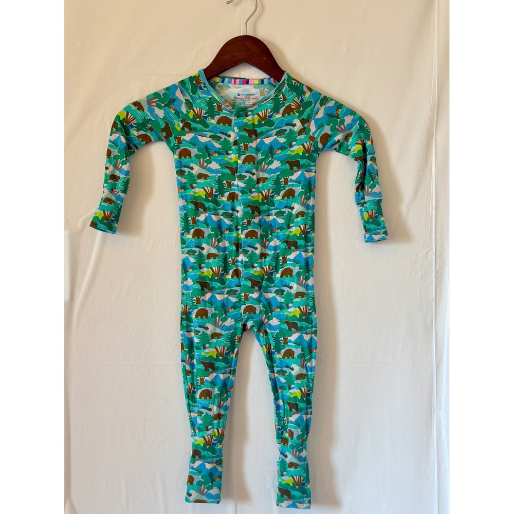 Magnetic Me Bear Mountain Wilderness Print Footie Sleeper 12-18 Months